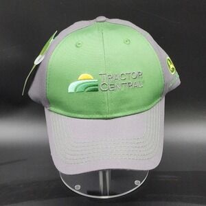 John Deere OSFM Grey Green Tractor Central Hat Baseball Cap Farm Workwear Logo